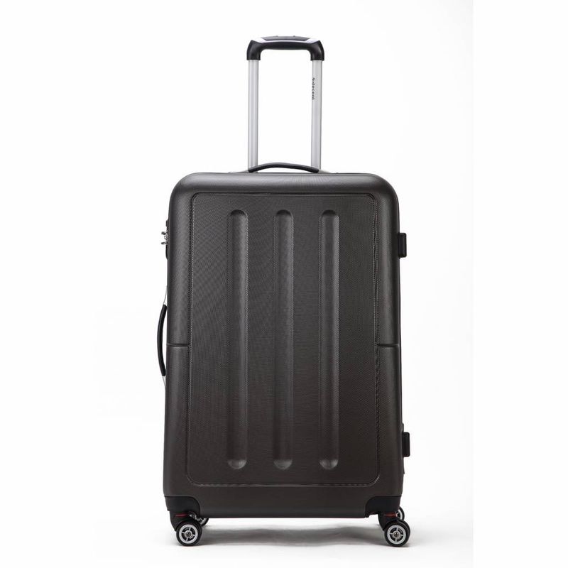 Neon-Fix Großer Hartschalen Reisekoffer 96 L – Trolley mit TSA-Schloss, 4 Rollen, Anthrazitschwarz (76 × 48 × 30 cm)