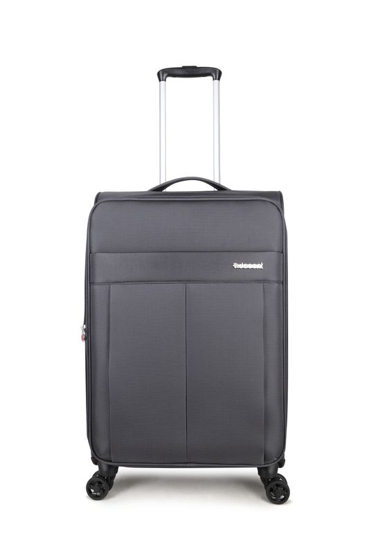 D-Upright Mittelgroßer Weichgepäck-Reisekoffer mit TSA-Schloss – Ultra-leicht, 70 L, Anthrazitgrau (66 × 41 × 27–30 cm)
