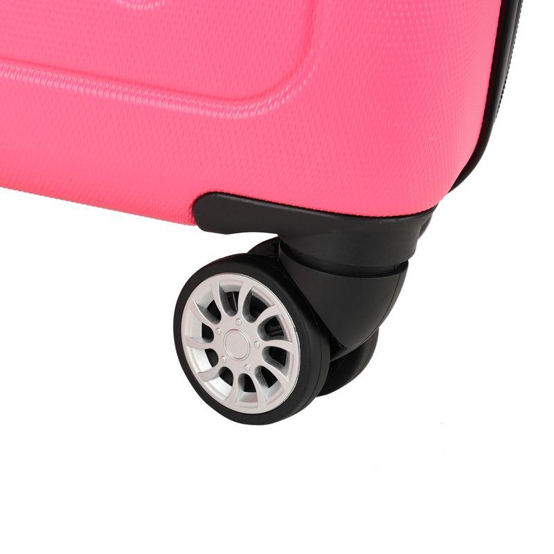 Neon-Fix Mittelgroßer Hartschalen Reisekoffer 65 L – Trolley mit TSA-Schloss, 4 Rollen, Rosa (66 × 42 × 26 cm)