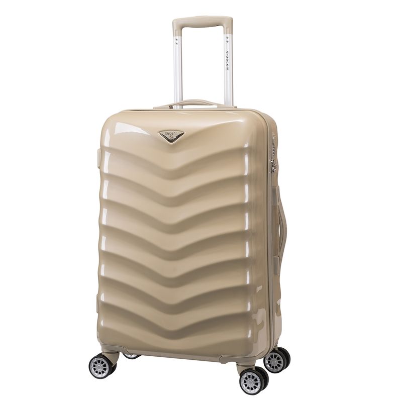 Exclusivo-One Mittelgroßer Reisekoffer 60 Liter – Trolley mit TSA-Schloss, Satinbeige (67 × 43 × 26 cm)