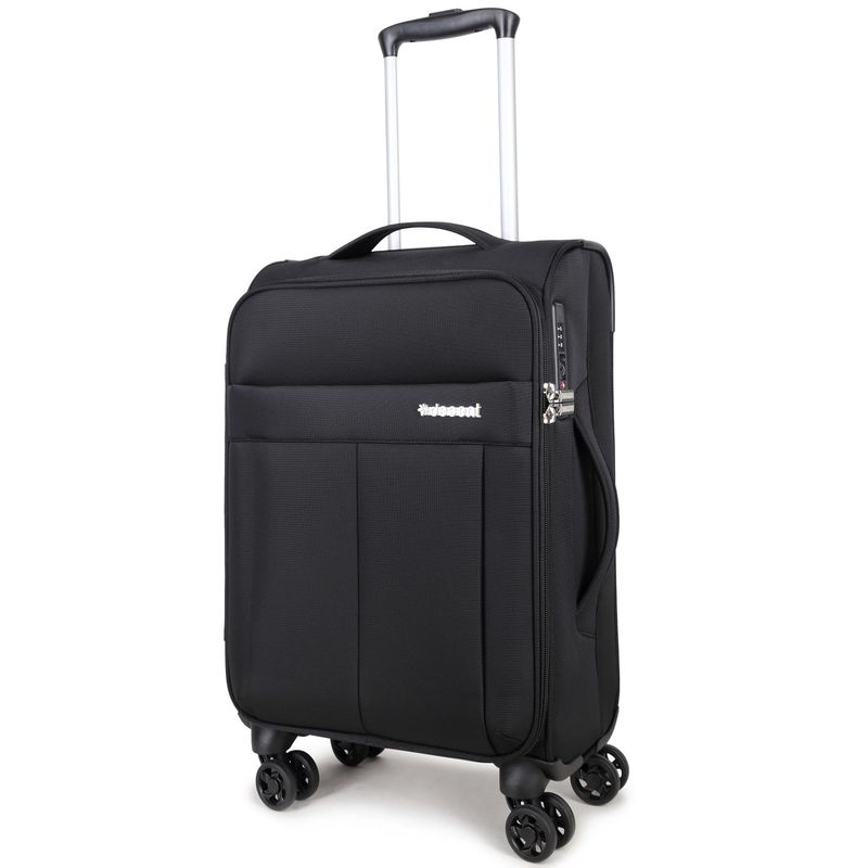 D-Upright Handgepäckkoffer mit TSA-Schloss – Ultra-leichtes Weichgepäck, 34 L, Tiefschwarz (55 × 35 × 20 cm)