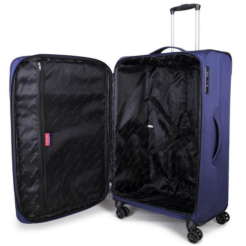 D-Upright 3-teiliges Reisekoffer-Set mit TSA-Schloss – Trolley-Set, Marineblau (34 L, 70 L &amp; 109 L)