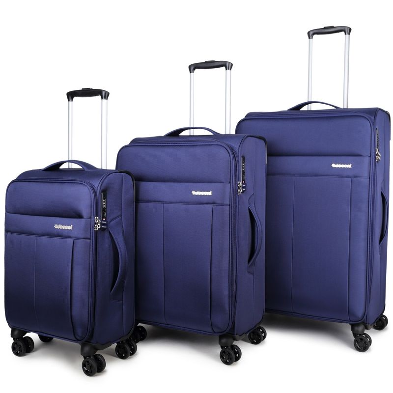 D-Upright 3-teiliges Reisekoffer-Set mit TSA-Schloss – Trolley-Set, Marineblau (34 L, 70 L &amp; 109 L)