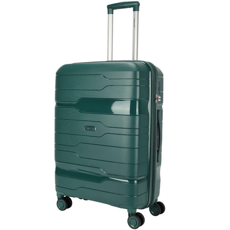 One-City Mittelgroßer Hartschalen-Reisekoffer 72 L – Trolley mit TSA-Zahlenschloss &amp; 4 Rollen, Tannengrün (67 × 47 × 28 cm)
