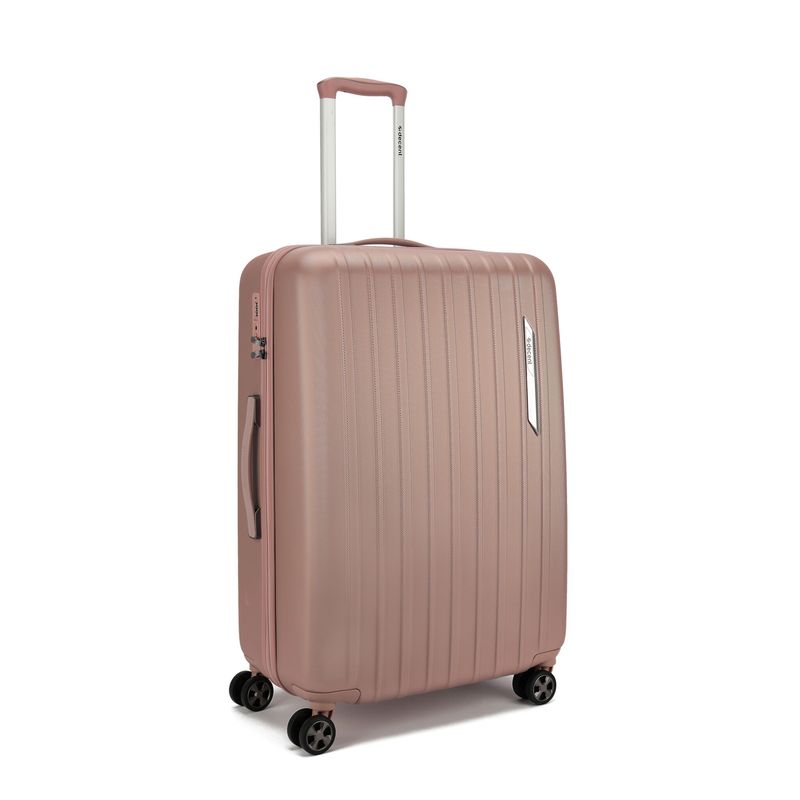 Paradiso Großer Hartschalen-Reisekoffer 95 L – Trolley mit TSA-Zahlenschloss &amp; 4 Rollen, Roségold Matt (76 × 45 × 30 cm)