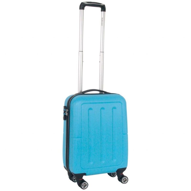 Neon-Fix Hartschalen Handgepäck Reisekoffer 35 L – Trolley mit TSA-Schloss, 4 Rollen, Türkisblau (55 × 35 × 20 cm)
