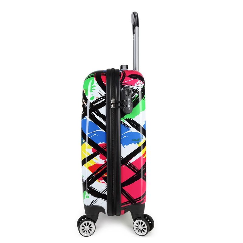Forenza Handgepäck-Trolley 30 L – Kabinenkoffer mit buntem Pinselstrich-Design (55 × 35 × 20 cm)
