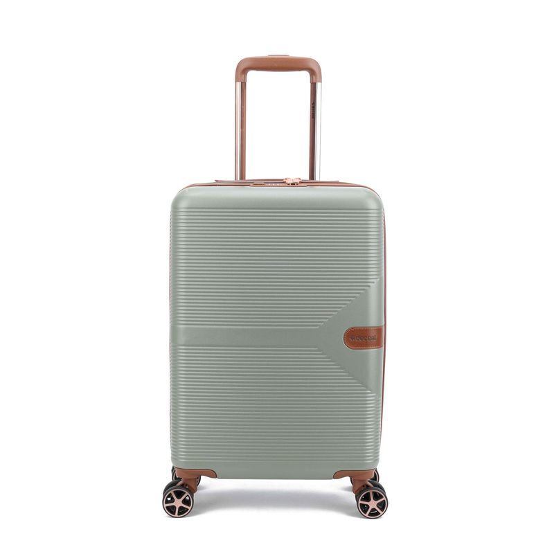 Stella Handgepäck-Reisekoffer 37 L – Kabinen-Trolley mit TSA-Zahlenschloss &amp; 4 Rollen, Salbeigrün (55 × 35 × 20 cm)
