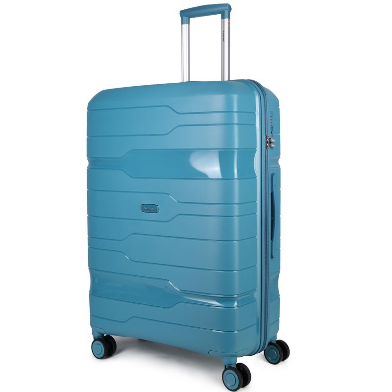 One-City Großer Hartschalen-Reisekoffer 105 L – Trolley mit TSA-Zahlenschloss &amp; 4 Rollen, Petrolblau (76 × 50 × 31 cm)
