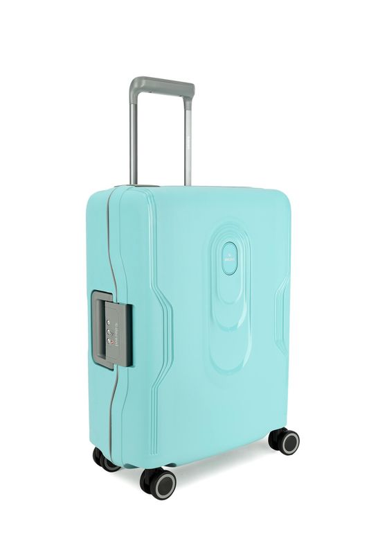 On Tour Handgepäck-Hartschalen-Reisekoffer 38 L – Trolley mit TSA-Zahlenschloss &amp; 4 Rollen, Pastellblau (55 × 40 × 20 cm)