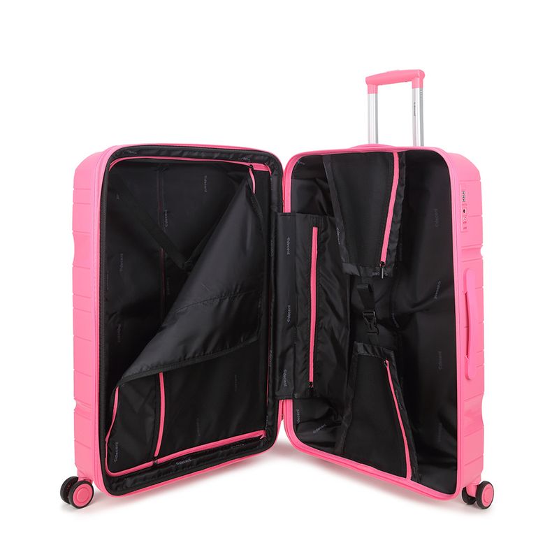One-City Großer Hartschalen-Reisekoffer 105 L – Trolley mit TSA-Zahlenschloss &amp; 4 Rollen, Rosa (76 × 50 × 31 cm)