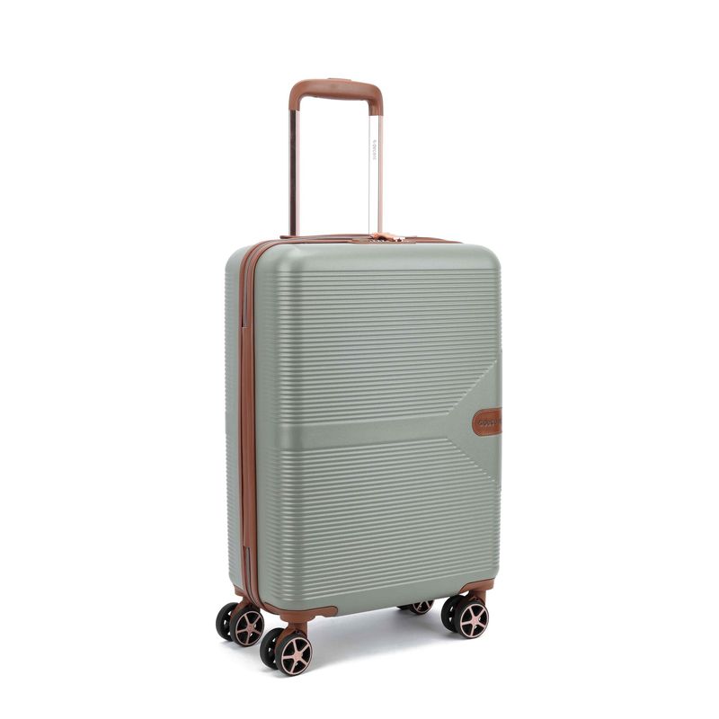 Stella Handgepäck-Reisekoffer 37 L – Kabinen-Trolley mit TSA-Zahlenschloss &amp; 4 Rollen, Salbeigrün (55 × 35 × 20 cm)
