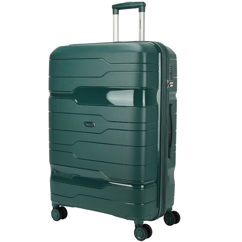 One-City Großer Hartschalen-Reisekoffer 105 L – Trolley mit TSA-Zahlenschloss &amp; 4 Rollen, Tannengrün (76 × 50 × 31 cm)