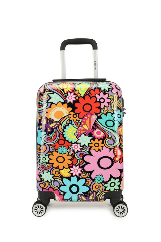Forenza Handgepäck-Trolley 30 L – Kabinenkoffer mit Blumenmotiv (55 × 35 × 20 cm)
