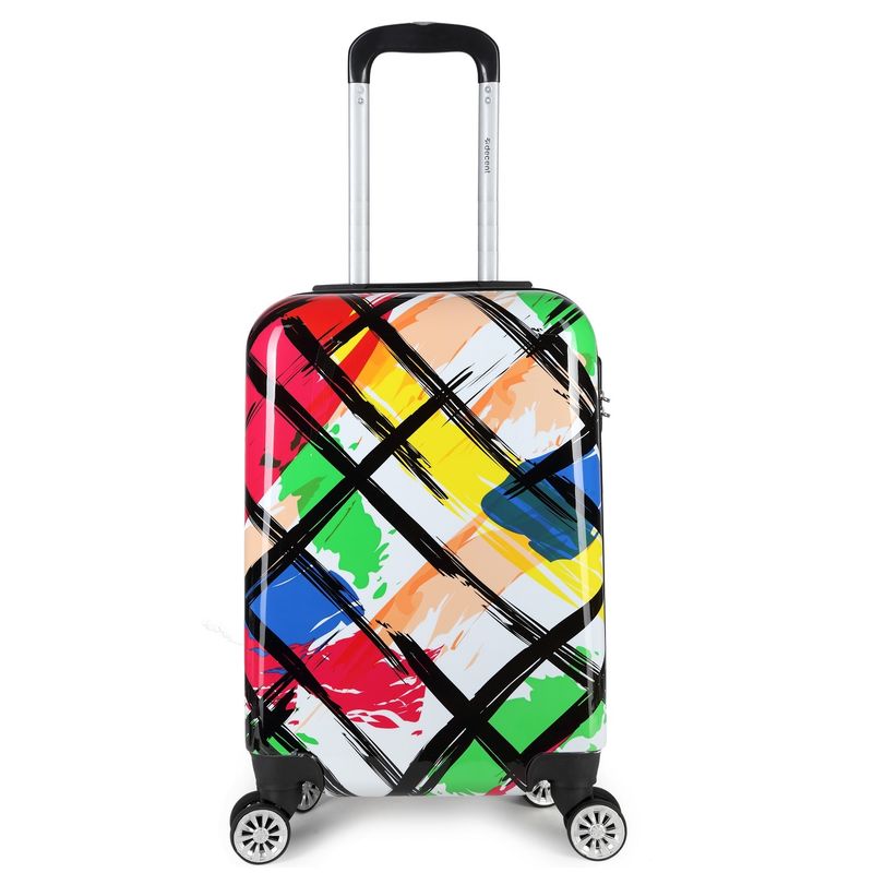 Forenza Handgepäck-Trolley 30 L – Kabinenkoffer mit buntem Pinselstrich-Design (55 × 35 × 20 cm)