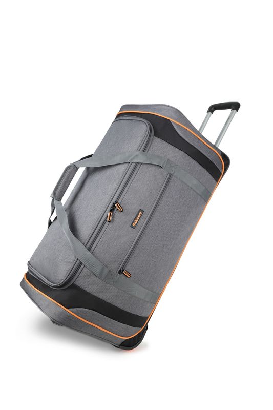 Flexplus Trolley-Reisetasche – 92 Liter, Anthrazitgrau/Orange (75 × 34 × 36 cm)