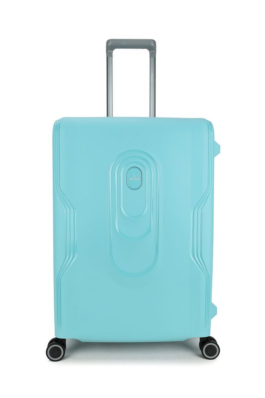 On Tour Mittelgroßer Hartschalen-Reisekoffer 76 L – Trolley mit TSA-Zahlenschloss &amp; 4 Rollen, Pastellblau (66 × 46,5 × 27 cm)