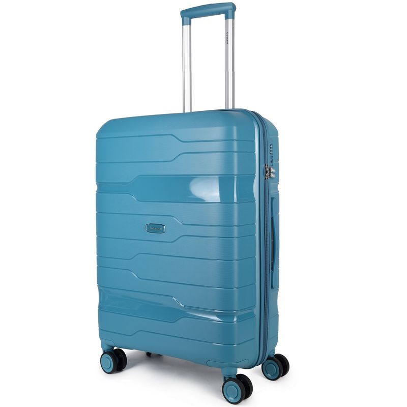 One-City Mittelgroßer Hartschalen-Reisekoffer 72 L – Trolley mit TSA-Zahlenschloss &amp; 4 Rollen, Pastellblau (67 × 47 × 28 cm)