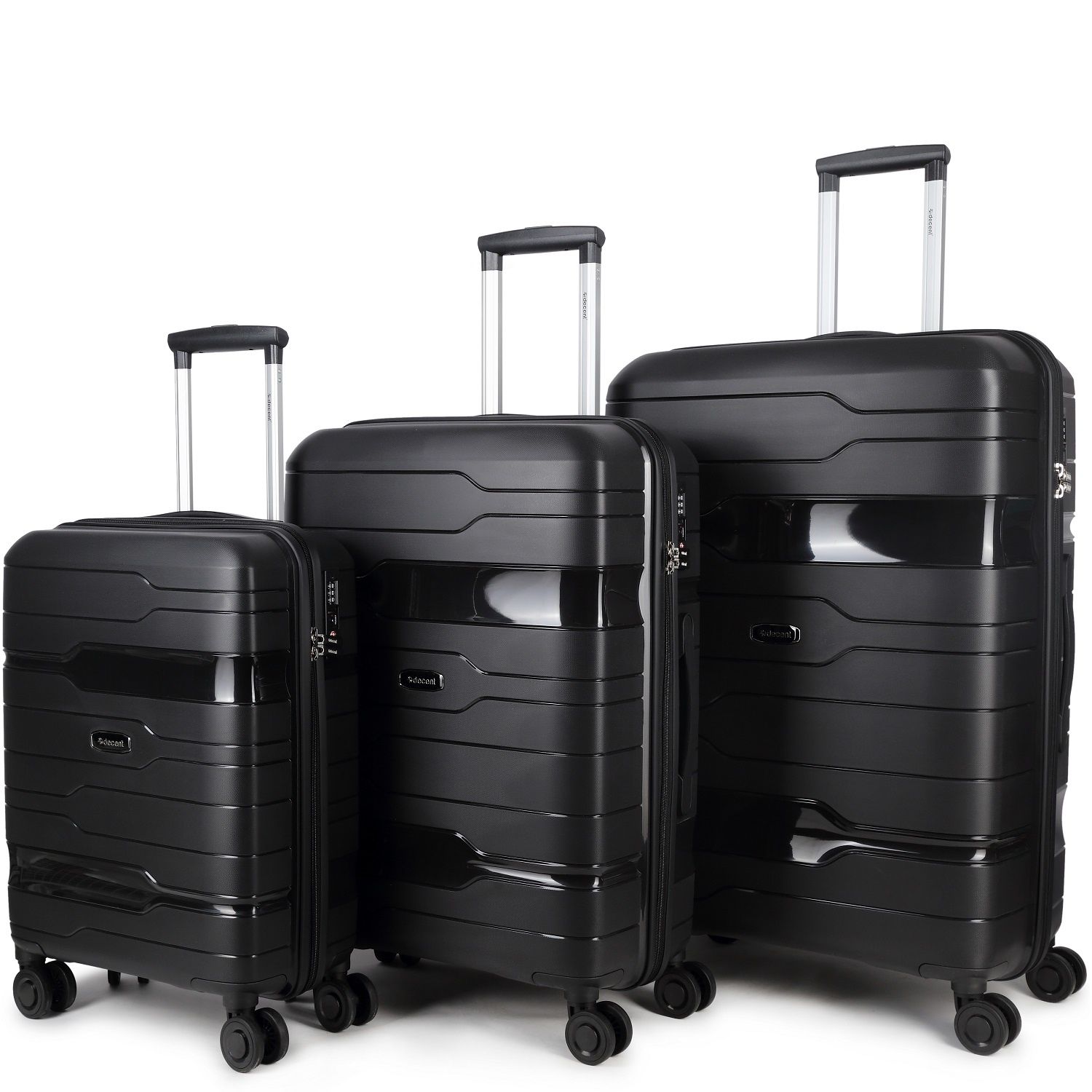 One-City Koffer-Set 3-teilig Schwarz 105, 72 und 36 L