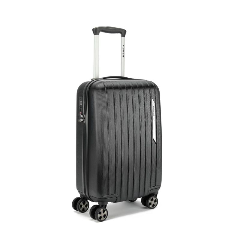 Paradiso Handgepäck-Reisekoffer 35 L – Kabinen-Trolley mit TSA-Zahlenschloss &amp; 4 Rollen, Tiefschwarz Matt (55 × 35 × 20 cm)
