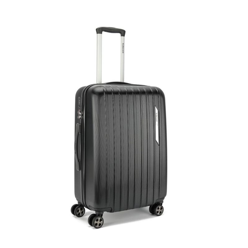 Paradiso Mittelgroßer Hartschalen-Reisekoffer 60 L – Trolley mit TSA-Zahlenschloss &amp; 4 Rollen, Tiefschwarz Matt (66 × 40 × 25 cm)