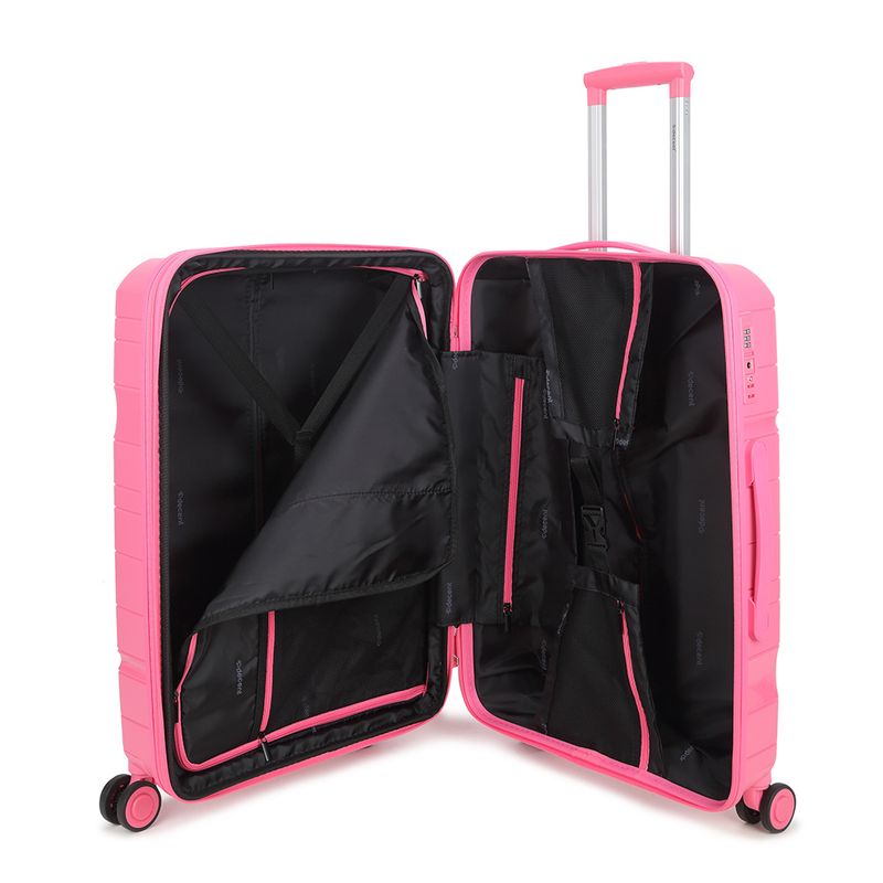 One-City 3-teiliges Hartschalen-Reisekoffer-Set – Trolley-Set mit TSA-Zahlenschloss &amp; 4 Rollen, Rosa (36 L, 72 L &amp; 105 L)