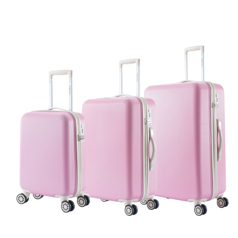 Star-Maxx 3-teiliges Hartschalen-Reisekoffer-Set – Trolley-Set mit TSA-Zahlenschloss &amp; 4 Rollen, Pastellrosa (35 L, 65 L &amp; 96 L)