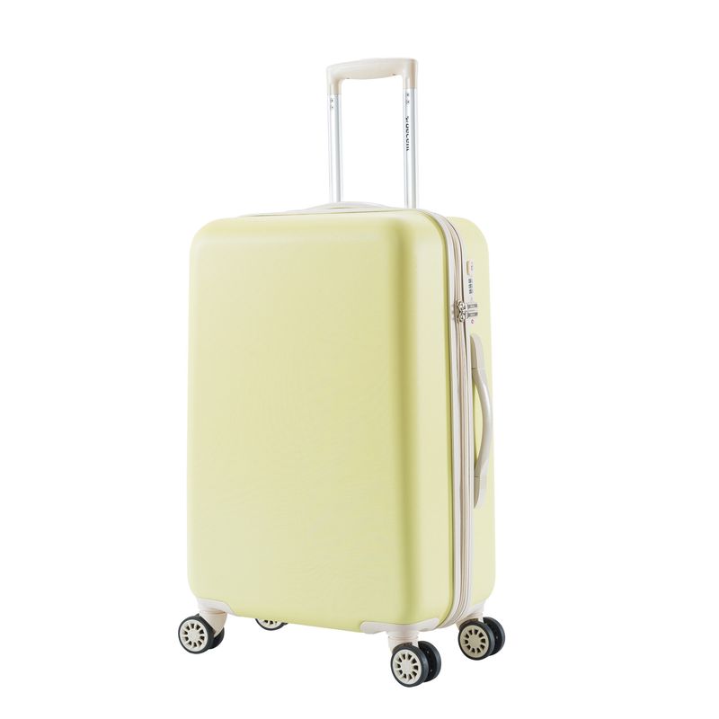 Star-Maxx Mittelgroßer Hartschalen-Reisekoffer 65 L – Trolley mit TSA-Zahlenschloss &amp; 4 Rollen, Pastellgelb (66 × 42 × 26 cm)