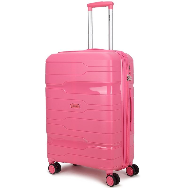 One-City Mittelgroßer Hartschalen-Reisekoffer 72 L – Trolley mit TSA-Zahlenschloss &amp; 4 Rollen, Rosa (67 × 47 × 28 cm)