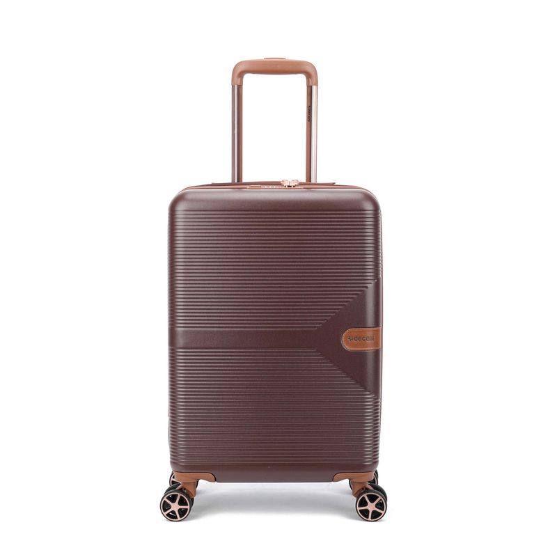 Stella Handgepäck-Reisekoffer 37 L – Kabinen-Trolley mit TSA-Zahlenschloss &amp; 4 Rollen, Schokoladenbraun (55 × 35 × 20 cm)