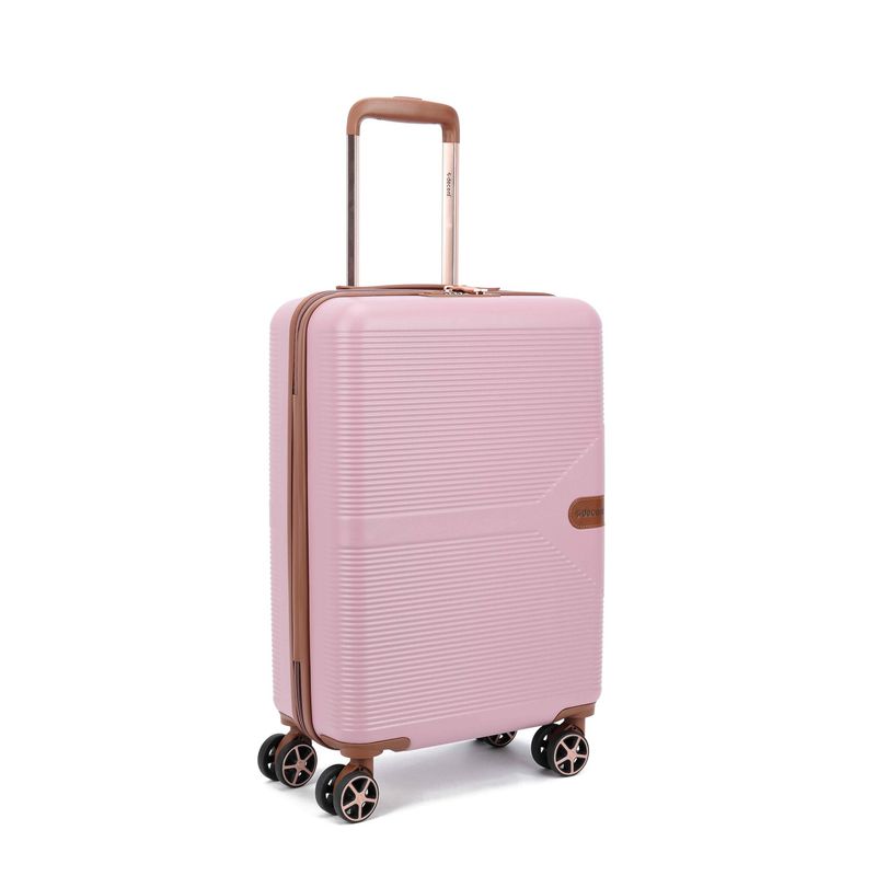 Stella Reisekoffer Set 3-teilig – Hartschalen-Trolley mit TSA-Zahlenschloss &amp; 4 Rollen, Pastellrosa (37 L, 93 L &amp; 108 L)