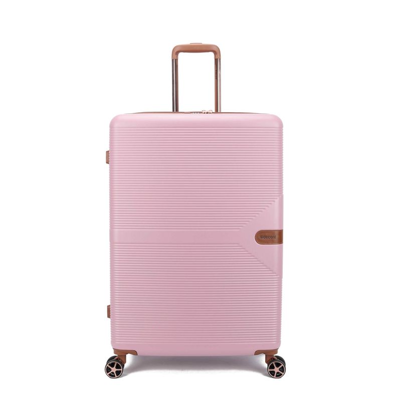 Stella Großer Hartschalen-Reisekoffer 108 L – Trolley mit TSA-Zahlenschloss &amp; 4 Rollen, Pastellrosa (77 × 51 × 30 cm)