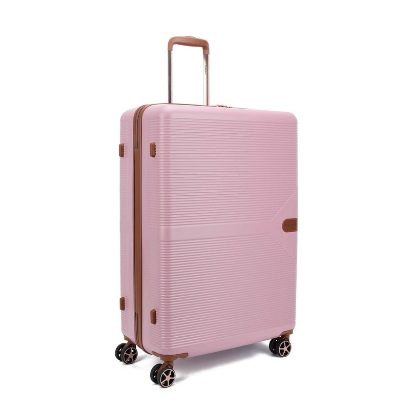 Stella Großer Hartschalen-Reisekoffer 108 L – Trolley mit TSA-Zahlenschloss &amp; 4 Rollen, Pastellrosa (77 × 51 × 30 cm)