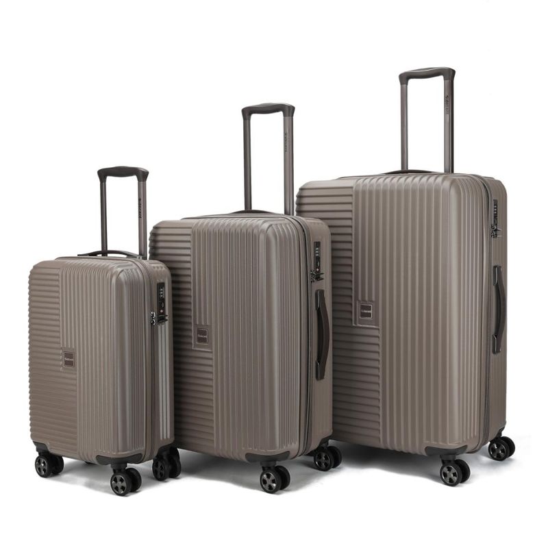 Tourister 3-teiliges Reisekoffer-Set mit TSA-Schloss – Hartschalen-Trolley-Set, Metallictaupe (34 L, 65 L &amp; 97 L)