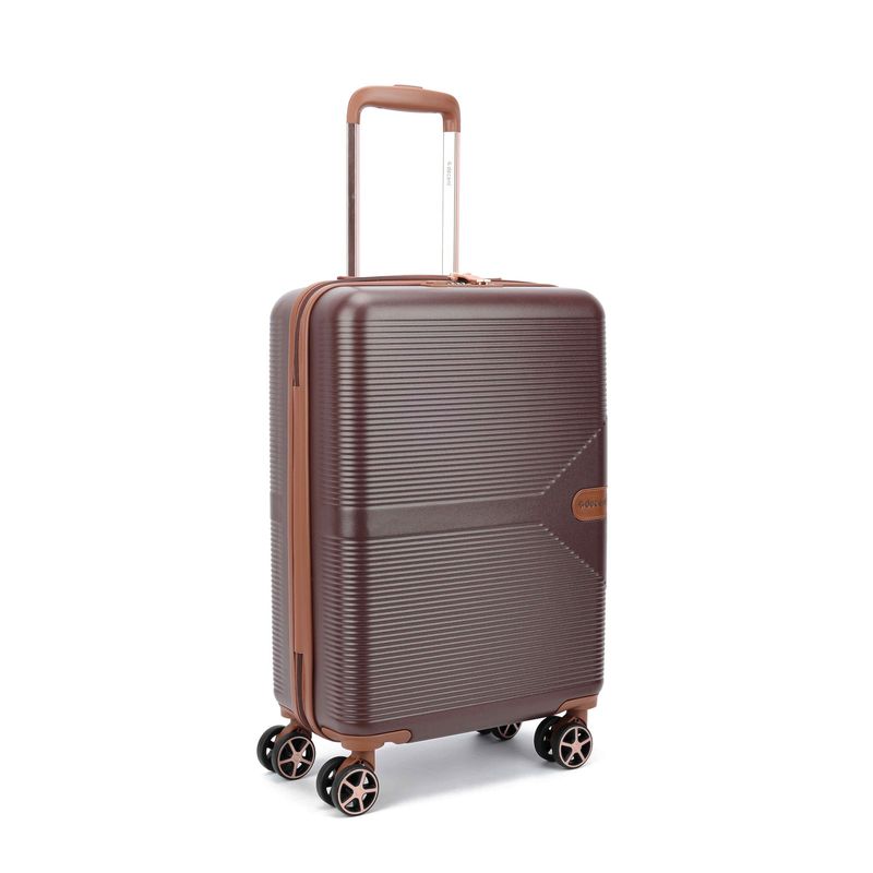 Stella Handgepäck-Reisekoffer 37 L – Kabinen-Trolley mit TSA-Zahlenschloss &amp; 4 Rollen, Schokoladenbraun (55 × 35 × 20 cm)