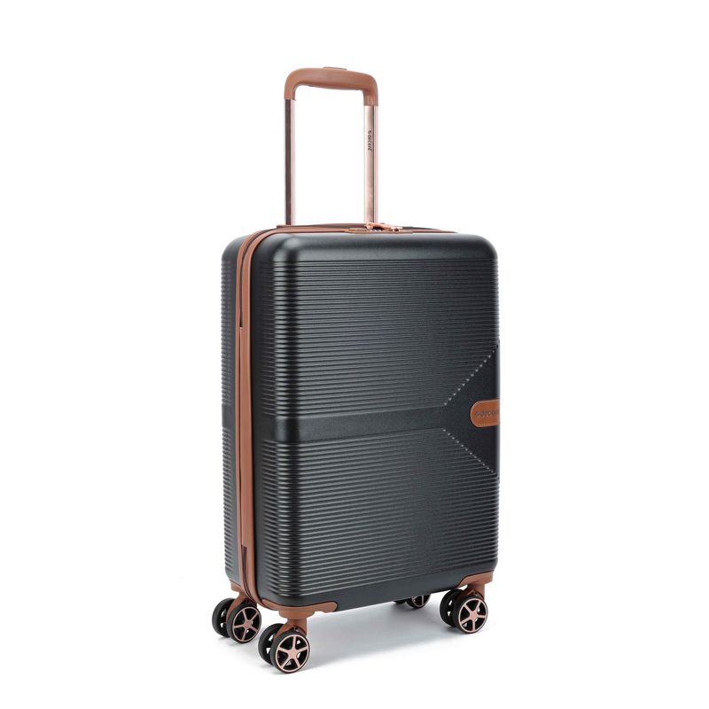 Stella Handgepäck-Reisekoffer 37 L – Kabinen-Trolley mit TSA-Zahlenschloss &amp; 4 Rollen, Mattschwarz (55 × 35 × 20 cm)