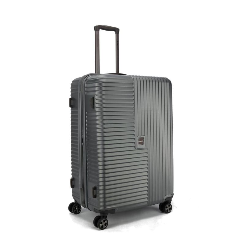 Tourister Großer Reisekoffer mit TSA-Schloss – Hartschalen-Trolley 76 cm, 97 L, Metallicgrau (76 × 47 × 36 cm)