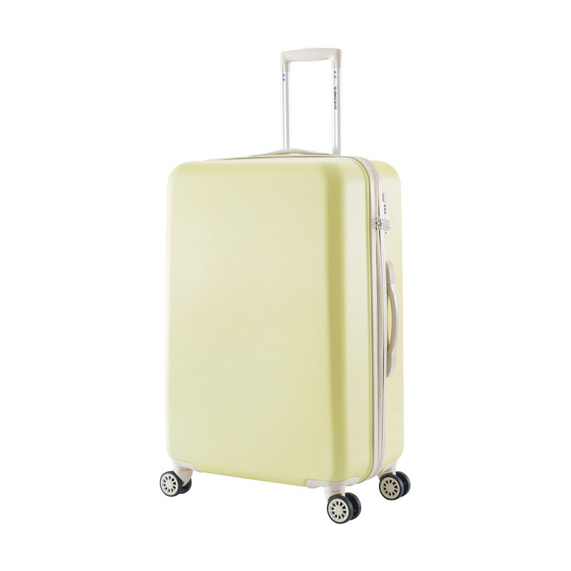 Star-Maxx Großer Hartschalen-Reisekoffer 96 L – Trolley mit TSA-Zahlenschloss &amp; 4 Rollen, Pastellgelb (76 × 48 × 30 cm)