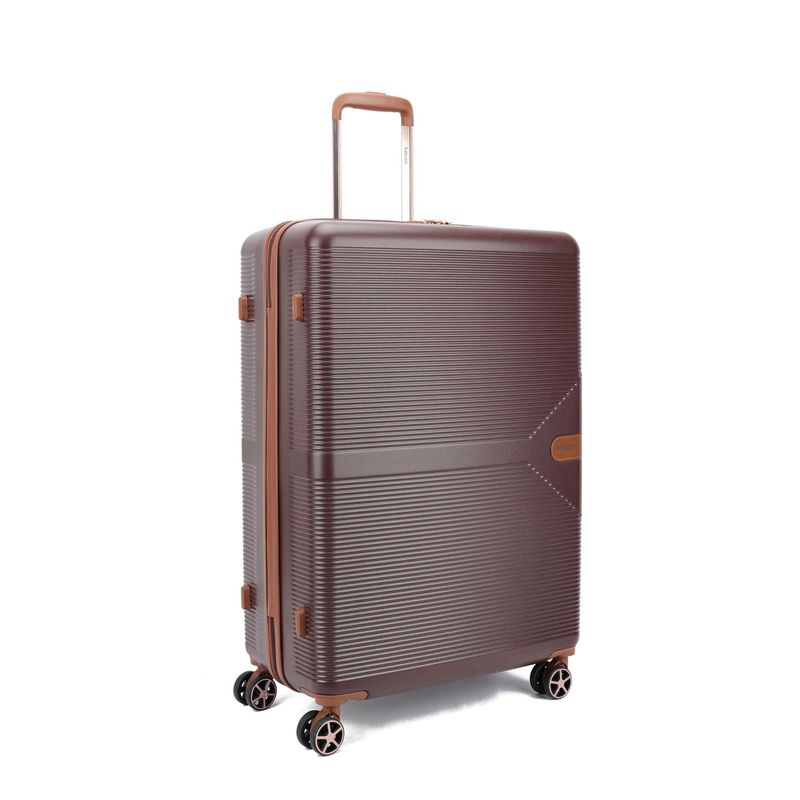Stella Großer Hartschalen-Reisekoffer 108 L – Trolley mit TSA-Zahlenschloss &amp; 4 Rollen, Schokoladenbraun (77 × 51 × 30 cm)