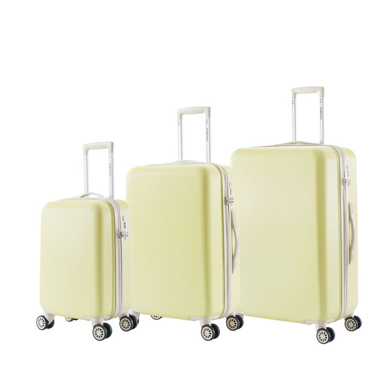 Star-Maxx 3-teiliges Hartschalen-Reisekoffer-Set – Trolley-Set mit TSA-Zahlenschloss &amp; 4 Rollen, Pastellgelb (35 L, 65 L &amp; 96 L)