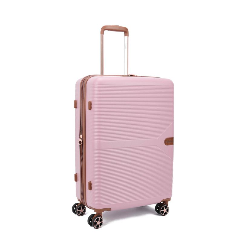 Stella Mittelgroßer Hartschalen-Reisekoffer 93 L – Trolley mit TSA-Zahlenschloss &amp; 4 Rollen, Pastellrosa (67 × 45 × 26 cm)
