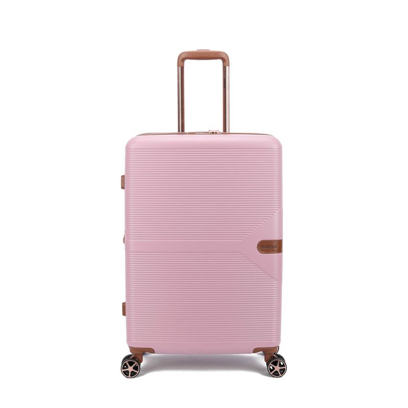 Stella Mittelgroßer Hartschalen-Reisekoffer 93 L – Trolley mit TSA-Zahlenschloss &amp; 4 Rollen, Pastellrosa (67 × 45 × 26 cm)
