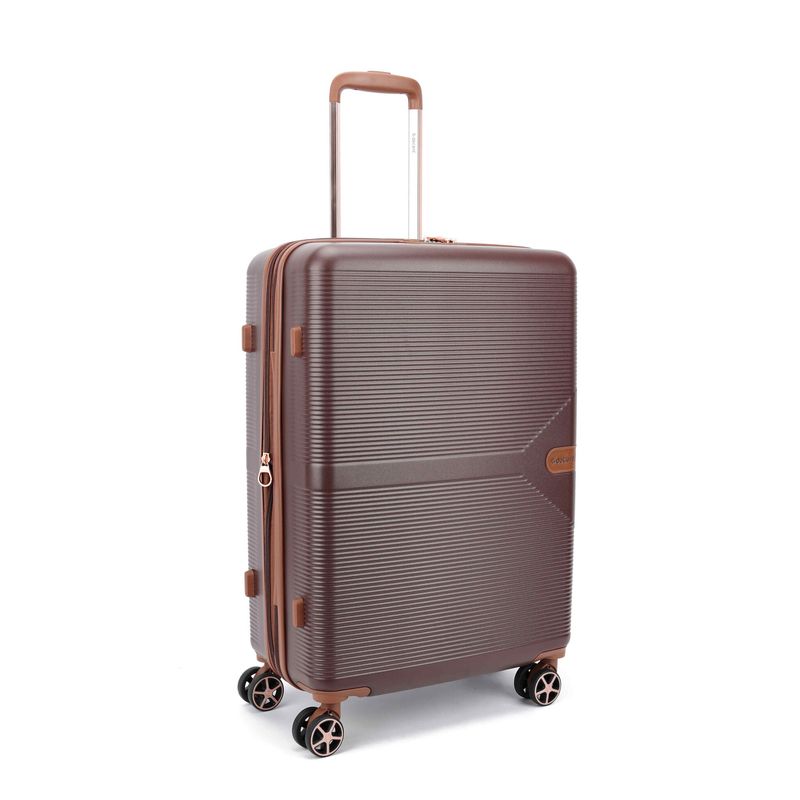 Stella Mittelgroßer Hartschalen-Reisekoffer 93 L – Trolley mit TSA-Zahlenschloss &amp; 4 Rollen, Schokoladenbraun (67 × 45 × 26 cm)