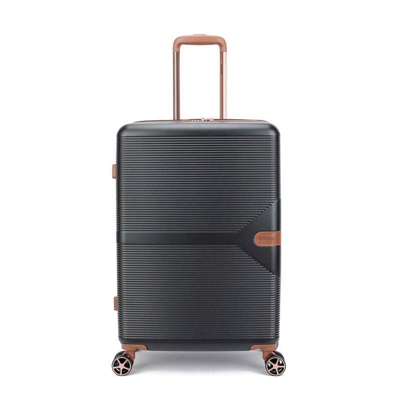 Stella Mittelgroßer Hartschalen-Reisekoffer 93 L – Trolley mit TSA-Zahlenschloss &amp; 4 Rollen, Mattschwarz (67 × 45 × 26 cm)