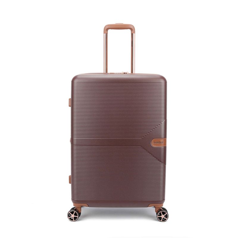 Stella Mittelgroßer Hartschalen-Reisekoffer 93 L – Trolley mit TSA-Zahlenschloss &amp; 4 Rollen, Schokoladenbraun (67 × 45 × 26 cm)