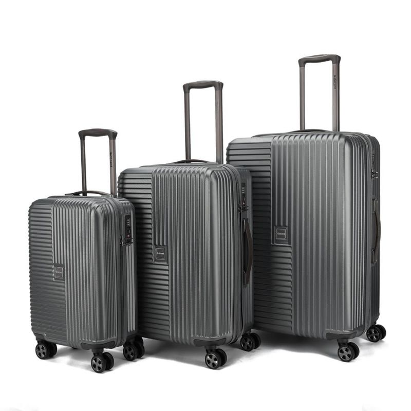 Tourister 3-teiliges Reisekoffer-Set mit TSA-Schloss – Hartschalen-Trolley-Set, Metallicgrau (34 L, 65 L &amp; 97 L)