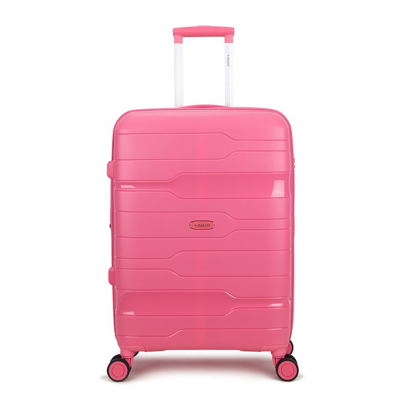 One-City Mittelgroßer Hartschalen-Reisekoffer 72 L – Trolley mit TSA-Zahlenschloss &amp; 4 Rollen, Rosa (67 × 47 × 28 cm)