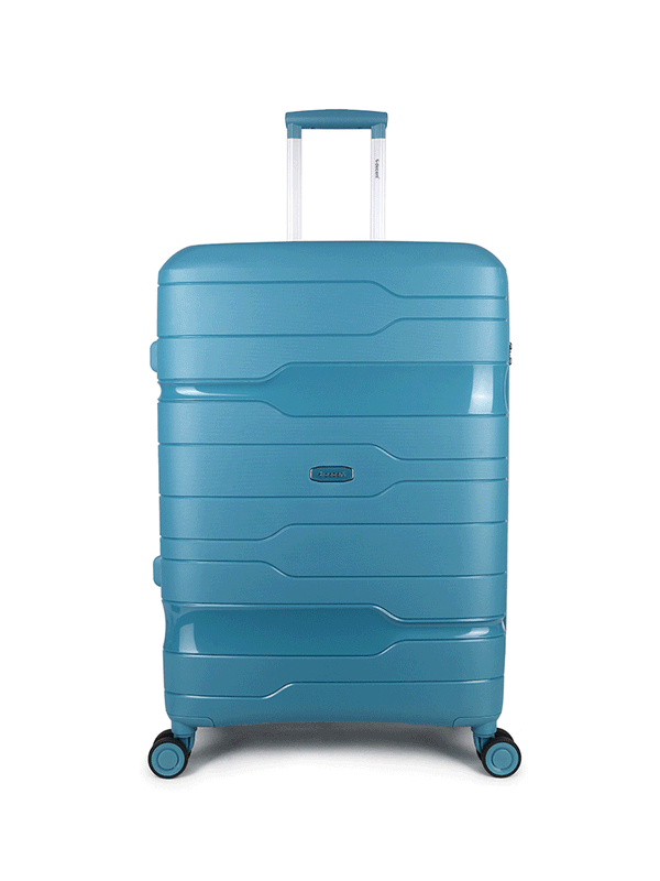 One-City Mittelgroßer Hartschalen-Reisekoffer 72 L – Trolley mit TSA-Zahlenschloss &amp; 4 Rollen, Pastellblau (67 × 47 × 28 cm)