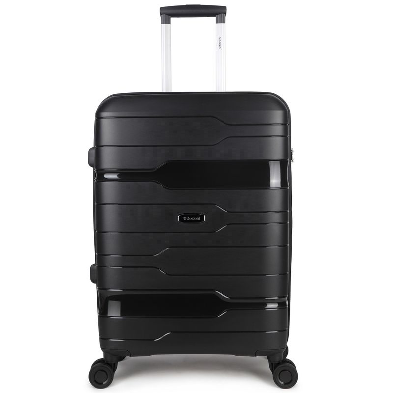 One-City Mittelgroßer Hartschalen-Reisekoffer 72 L – Trolley mit TSA-Zahlenschloss &amp; 4 Rollen, Anthrazitschwarz (67 × 47 × 28 cm)