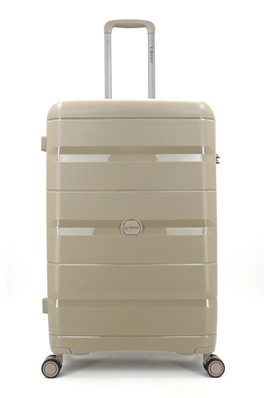 Straight-Line Großer Hartschalen-Reisekoffer 94 L – Trolley mit TSA-Zahlenschloss &amp; 4 Rollen, Champagnerfarbe (76 × 49 × 29 cm)
